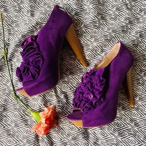 Purple Ruffled Heels